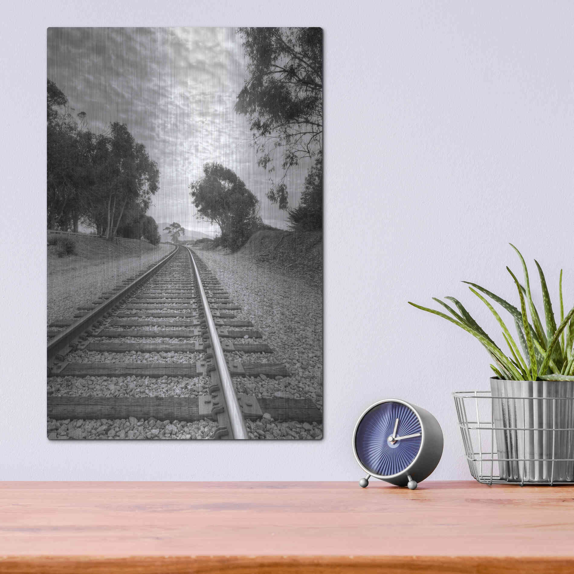Luxe Metal Art 'On The Right Track' by Chris Moyer, Metal Wall Art,12x16