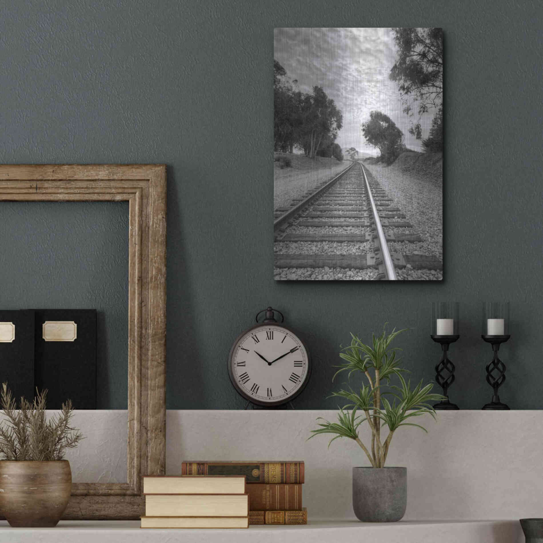 Luxe Metal Art 'On The Right Track' by Chris Moyer, Metal Wall Art,12x16
