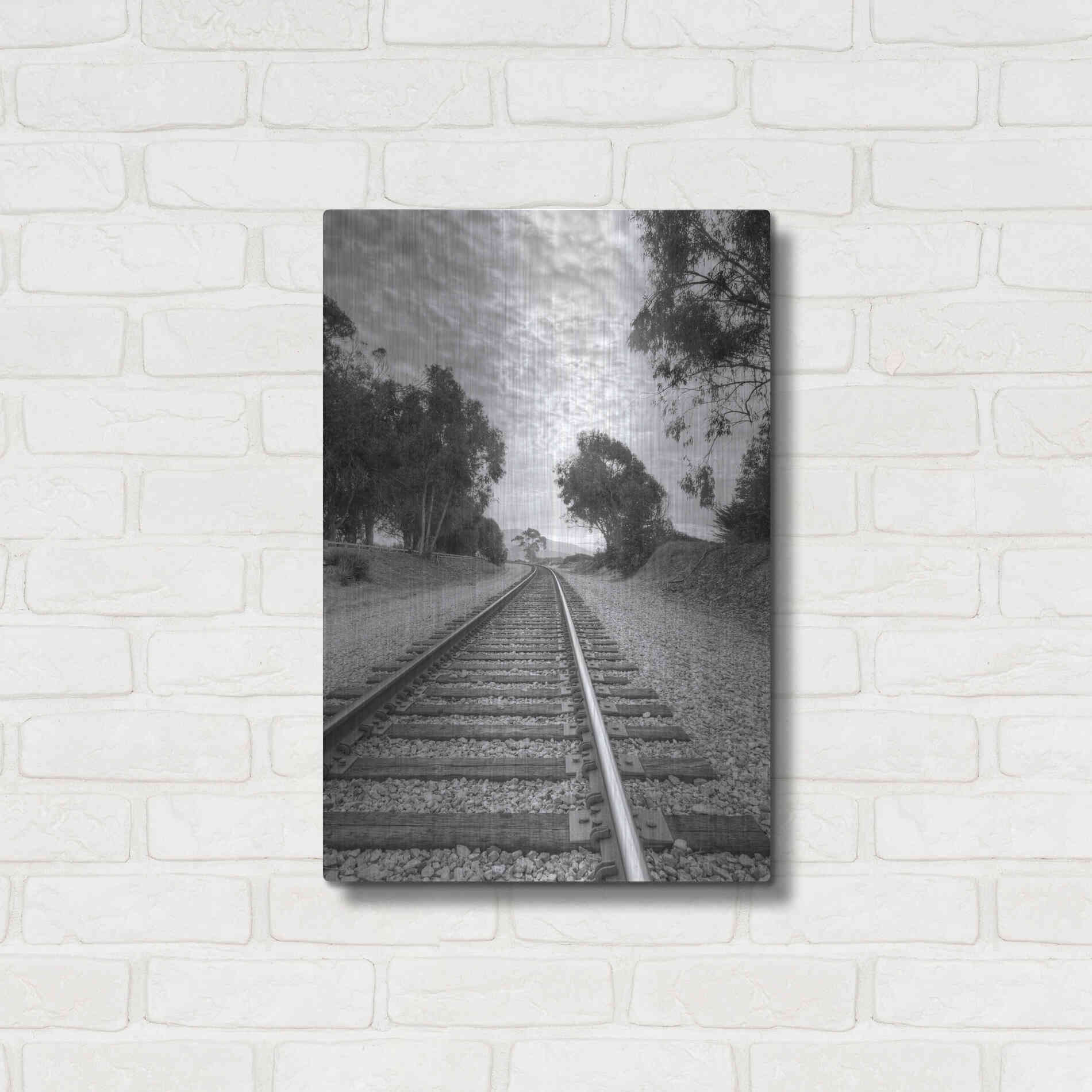 Luxe Metal Art 'On The Right Track' by Chris Moyer, Metal Wall Art,16x24