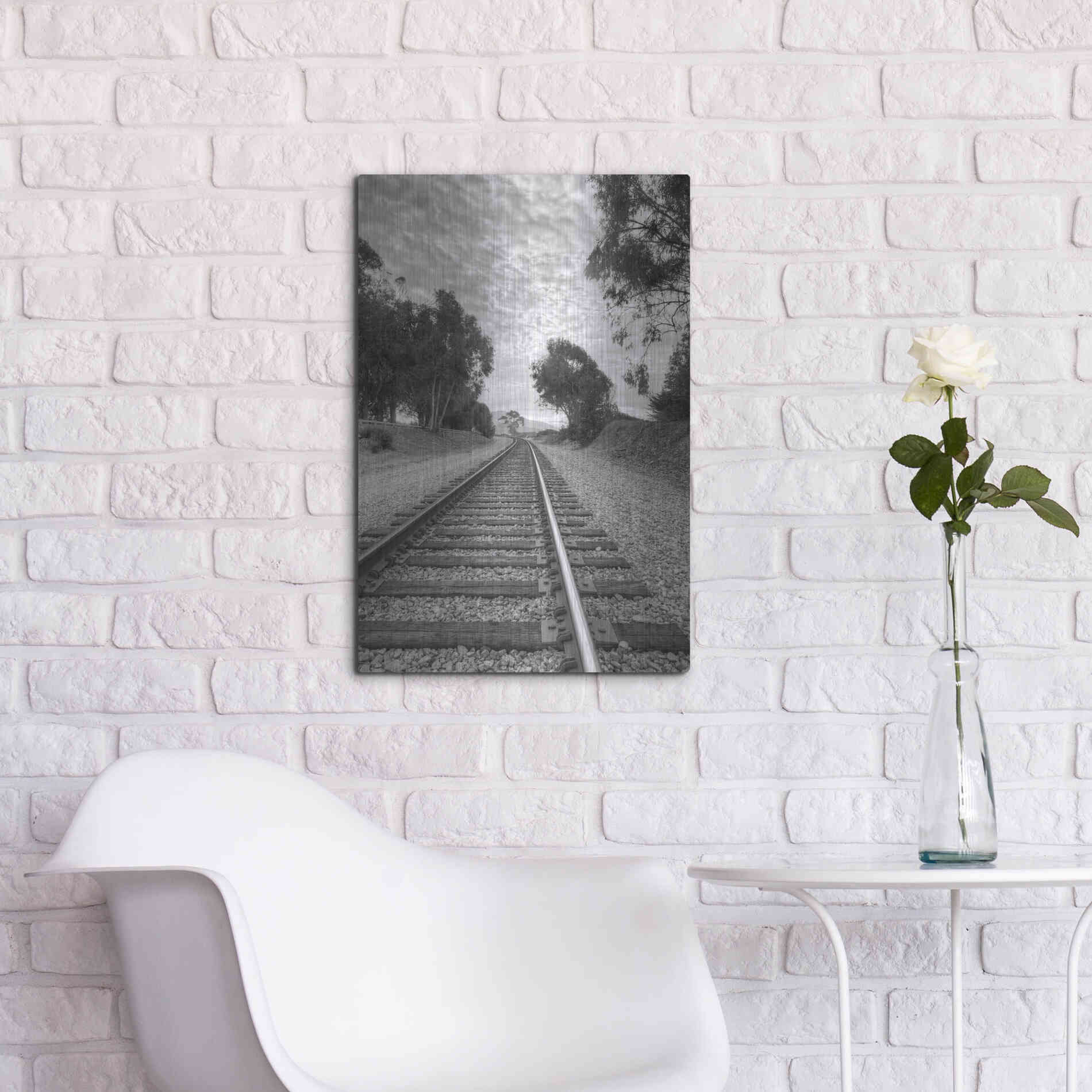 Luxe Metal Art 'On The Right Track' by Chris Moyer, Metal Wall Art,16x24