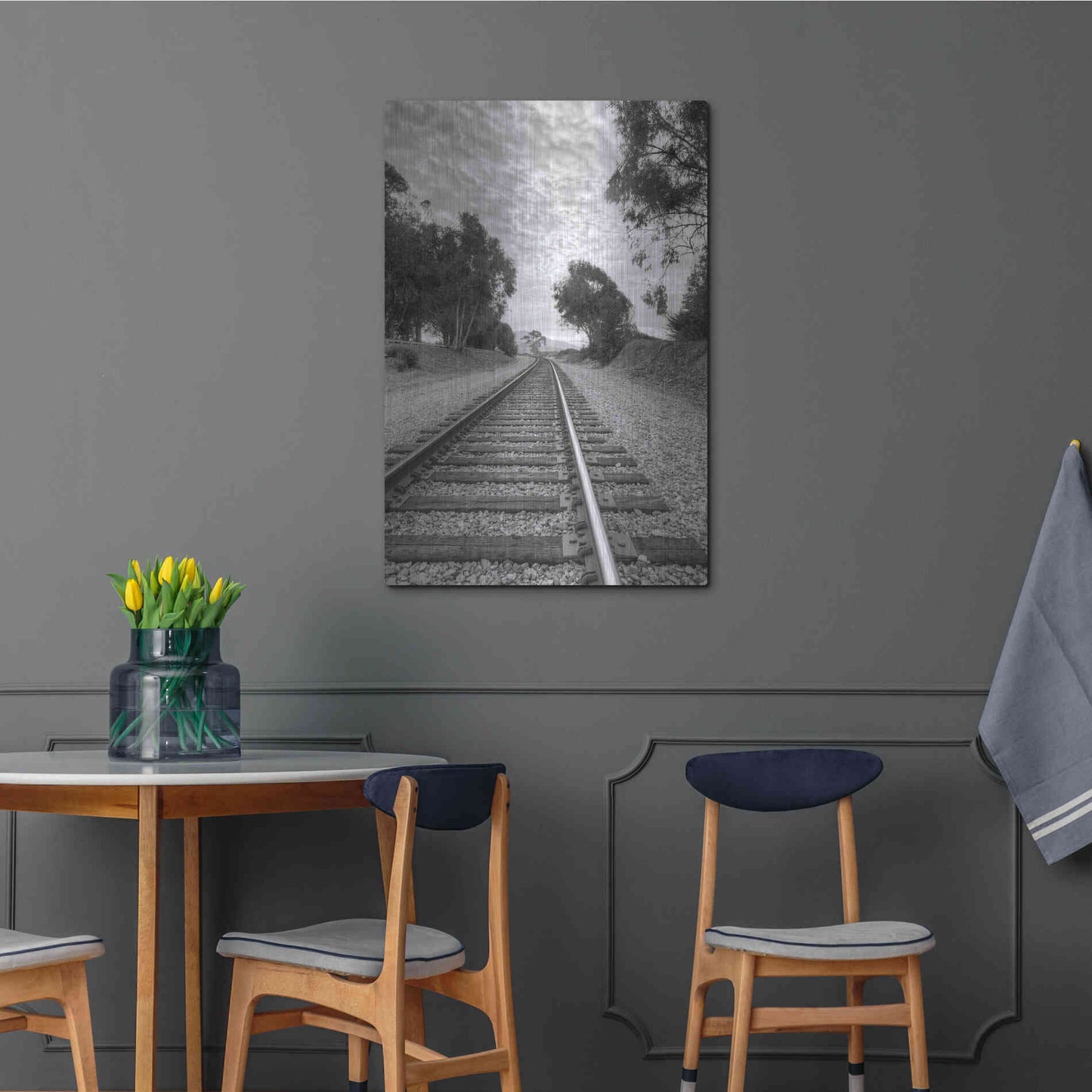 Luxe Metal Art 'On The Right Track' by Chris Moyer, Metal Wall Art,24x36