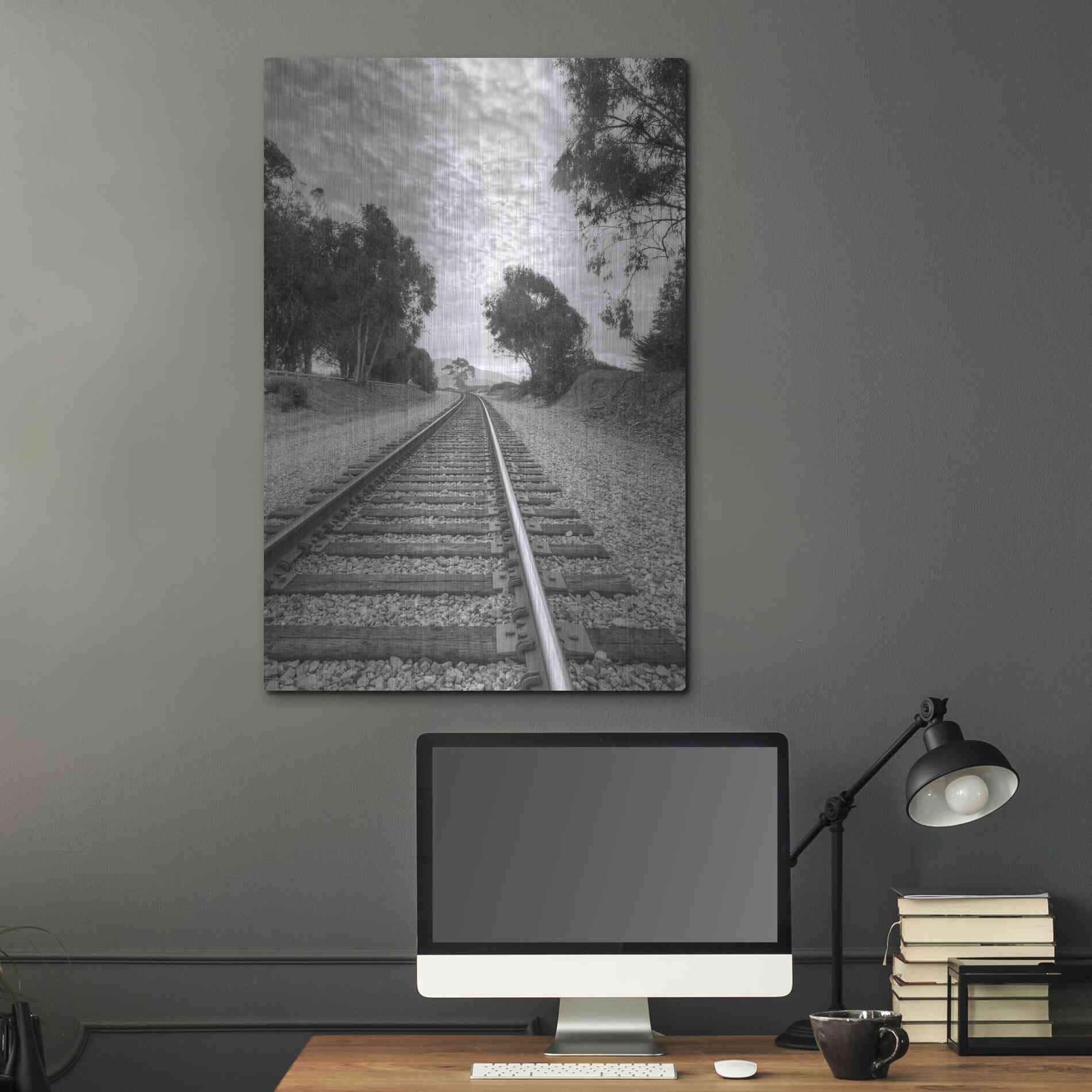 Luxe Metal Art 'On The Right Track' by Chris Moyer, Metal Wall Art,24x36