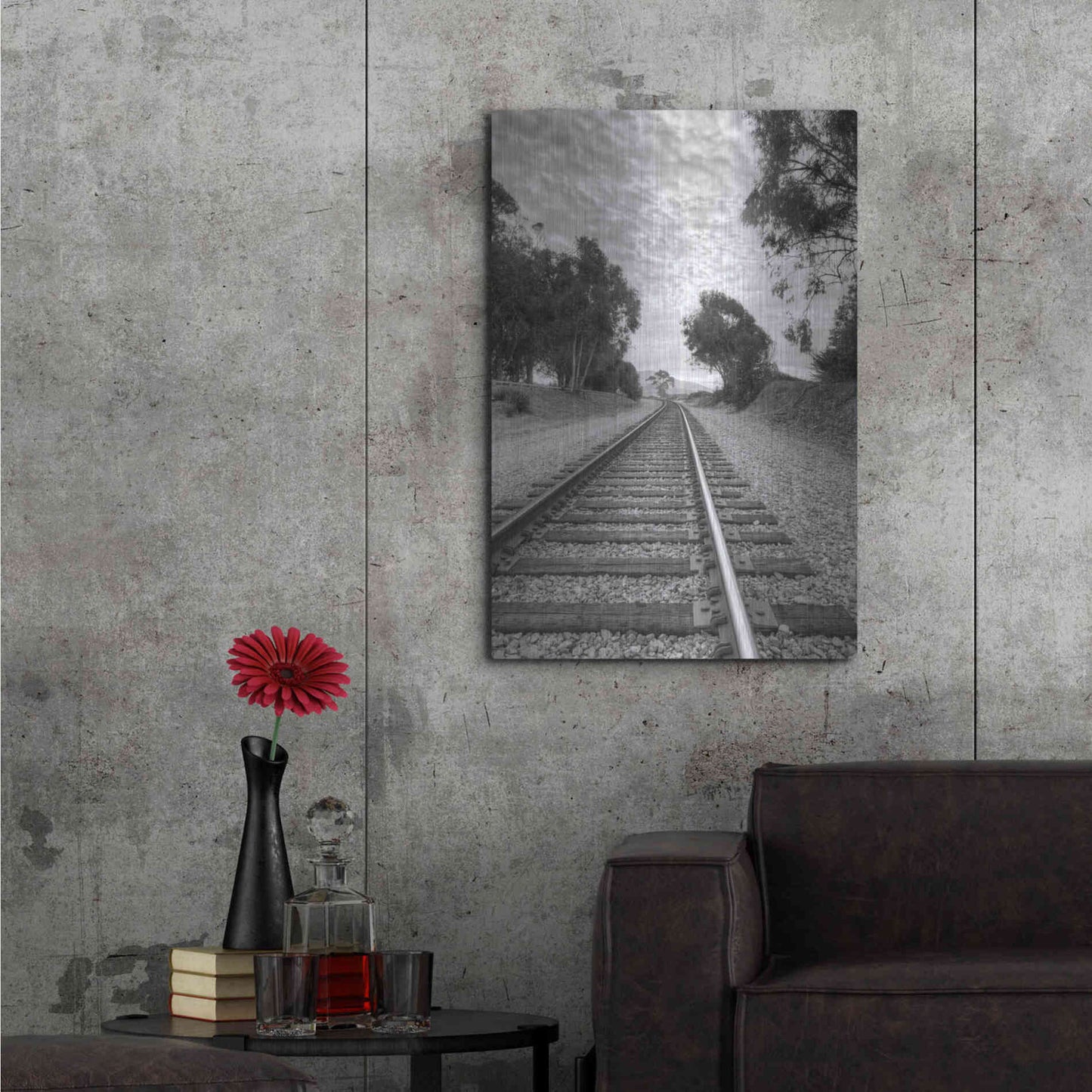 Luxe Metal Art 'On The Right Track' by Chris Moyer, Metal Wall Art,24x36