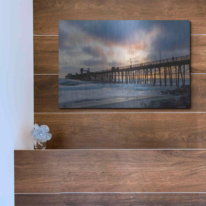 Luxe Metal Art 'Oceanside Drama' by Chris Moyer, Metal Wall Art,16x12