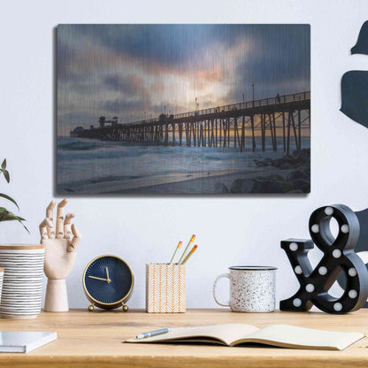 Luxe Metal Art 'Oceanside Drama' by Chris Moyer, Metal Wall Art,16x12