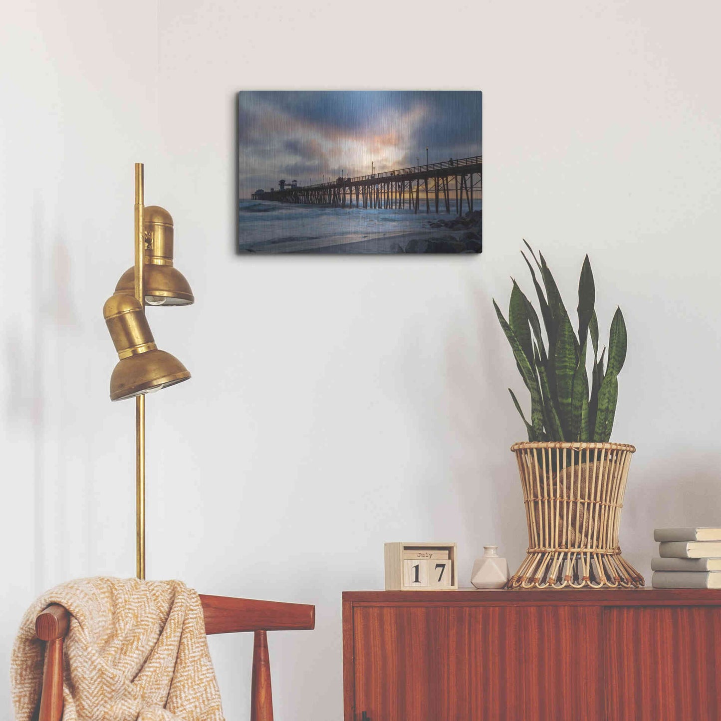 Luxe Metal Art 'Oceanside Drama' by Chris Moyer, Metal Wall Art,24x16