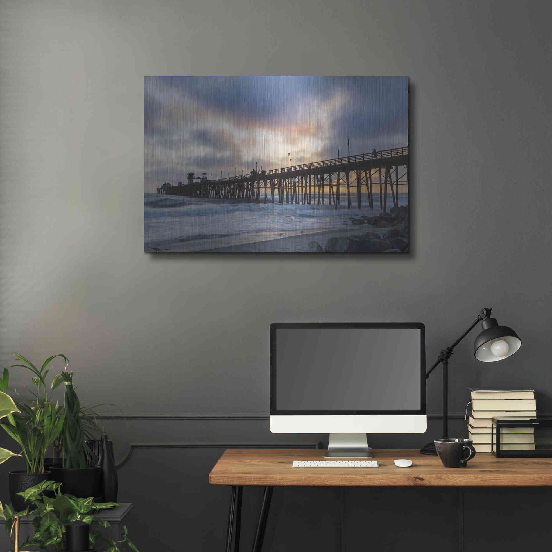 Luxe Metal Art 'Oceanside Drama' by Chris Moyer, Metal Wall Art,36x24