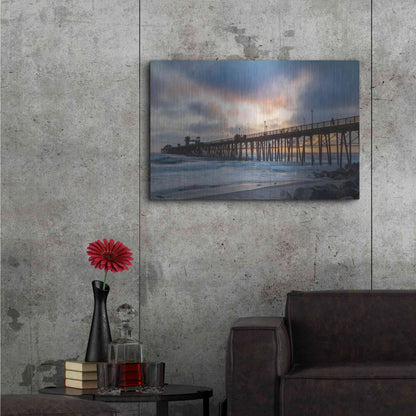Luxe Metal Art 'Oceanside Drama' by Chris Moyer, Metal Wall Art,36x24