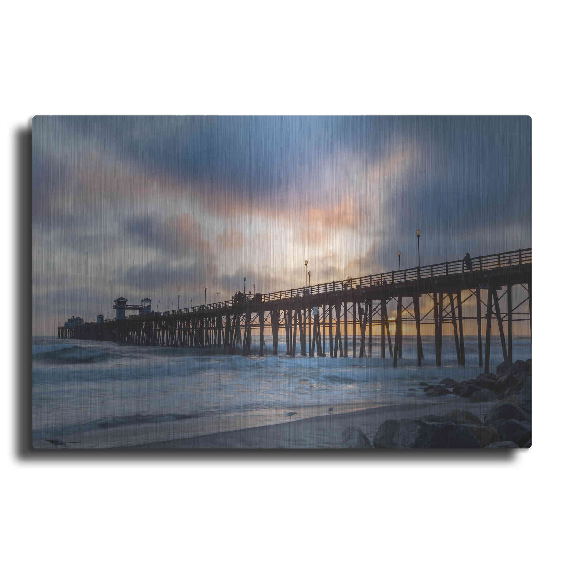 Luxe Metal Art 'Oceanside Drama' by Chris Moyer, Metal Wall Art
