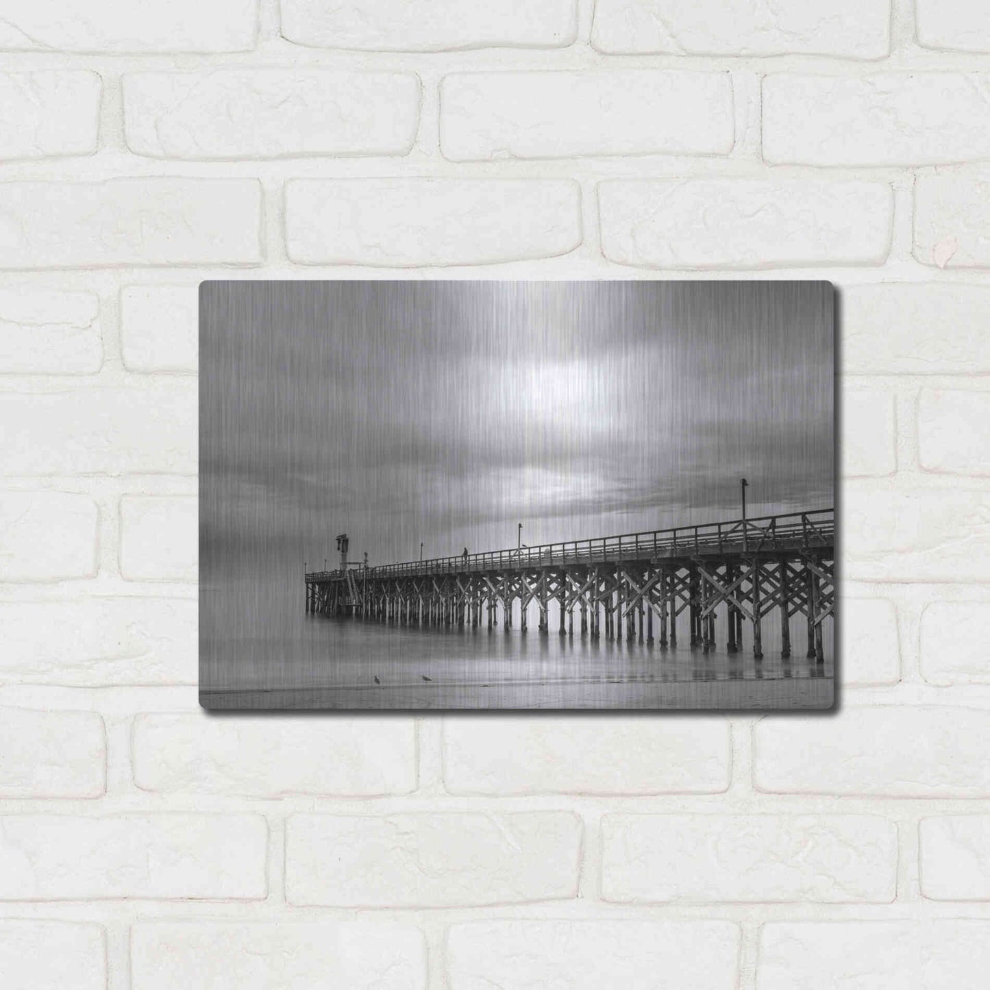 Luxe Metal Art 'Gavoita Storm Pier' by Chris Moyer, Metal Wall Art,16x12