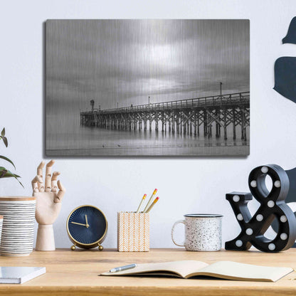 Luxe Metal Art 'Gavoita Storm Pier' by Chris Moyer, Metal Wall Art,16x12