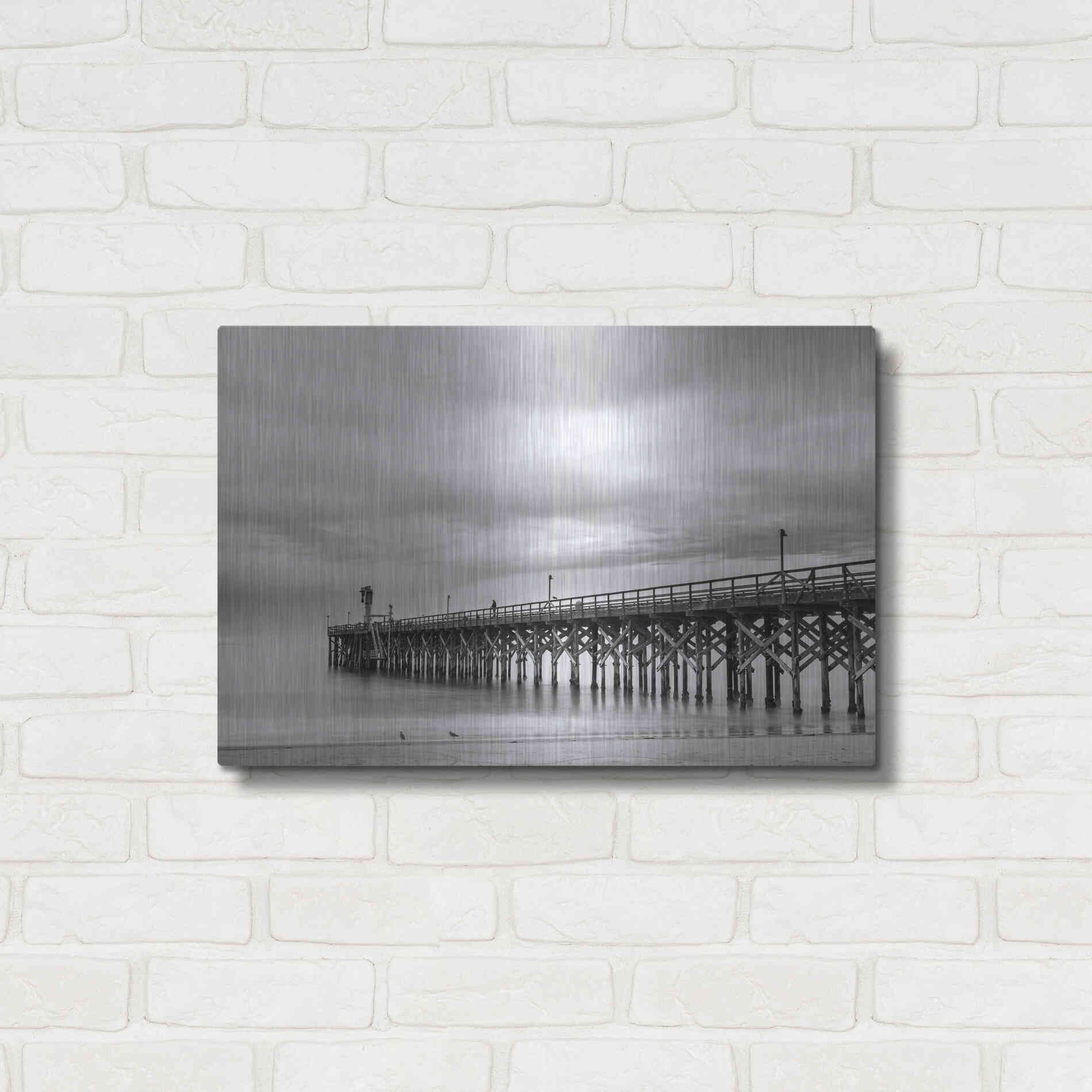 Luxe Metal Art 'Gavoita Storm Pier' by Chris Moyer, Metal Wall Art,24x16