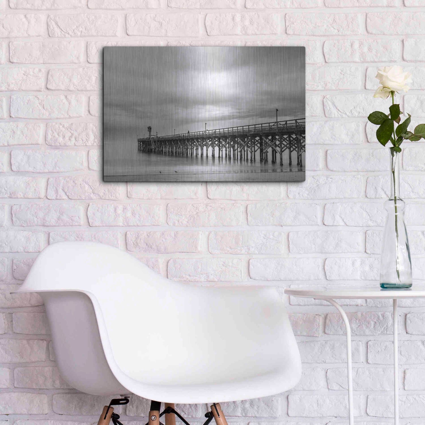 Luxe Metal Art 'Gavoita Storm Pier' by Chris Moyer, Metal Wall Art,24x16