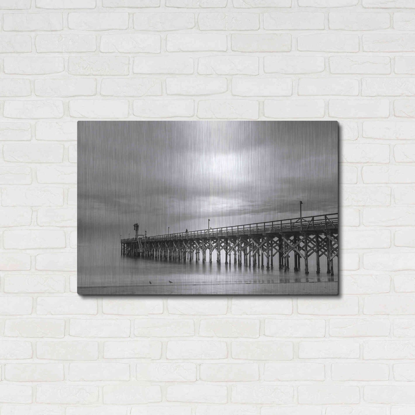 Luxe Metal Art 'Gavoita Storm Pier' by Chris Moyer, Metal Wall Art,36x24