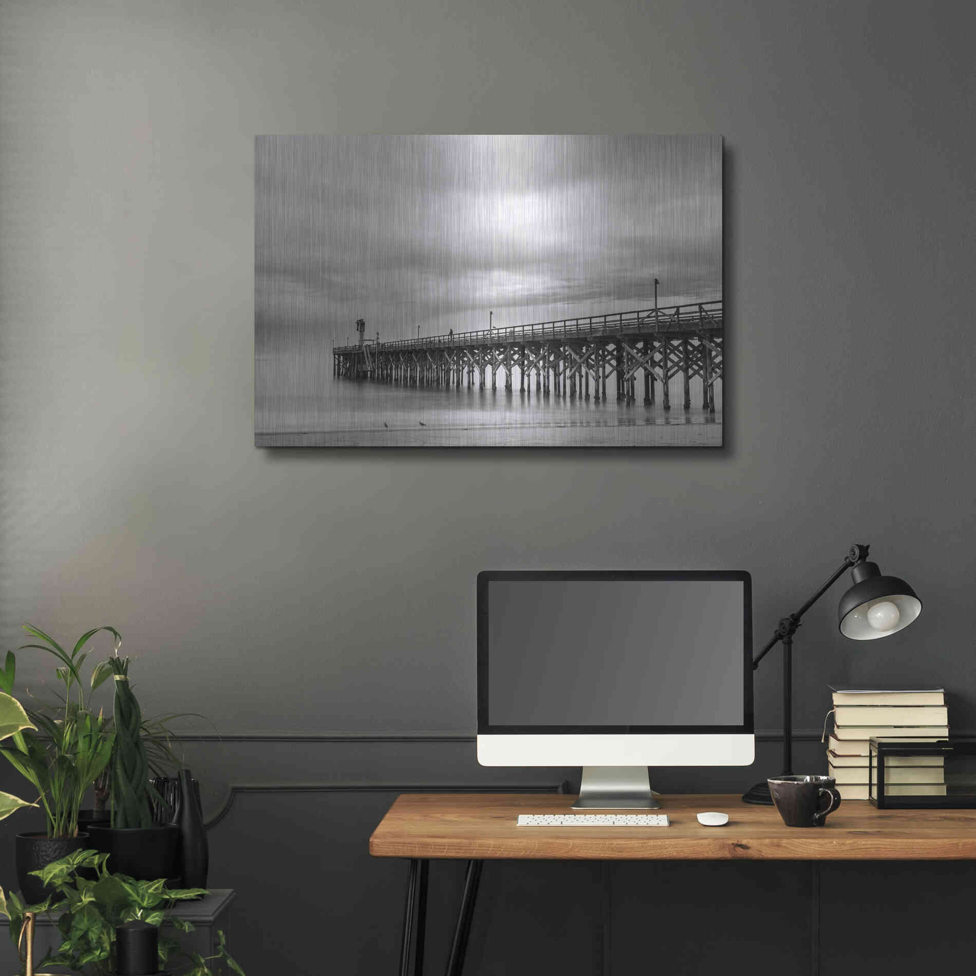 Luxe Metal Art 'Gavoita Storm Pier' by Chris Moyer, Metal Wall Art,36x24