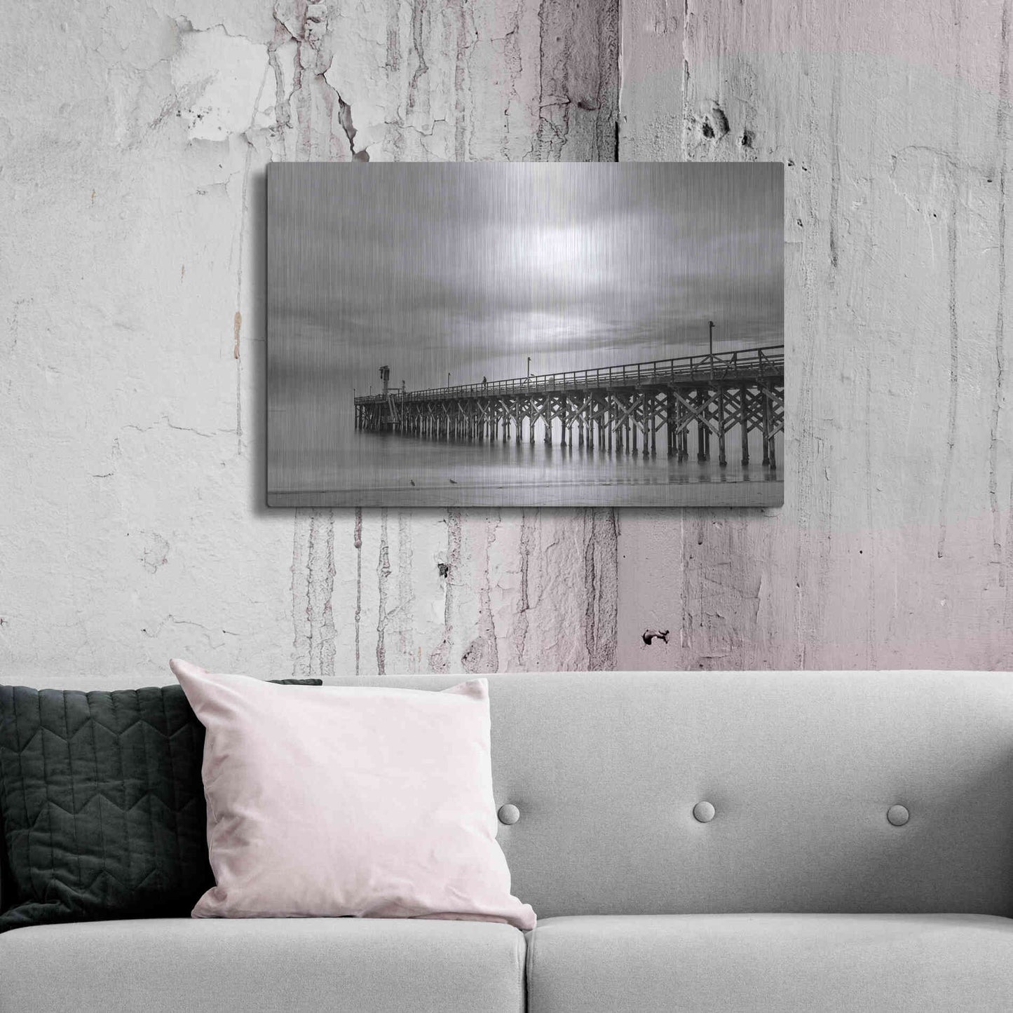 Luxe Metal Art 'Gavoita Storm Pier' by Chris Moyer, Metal Wall Art,36x24