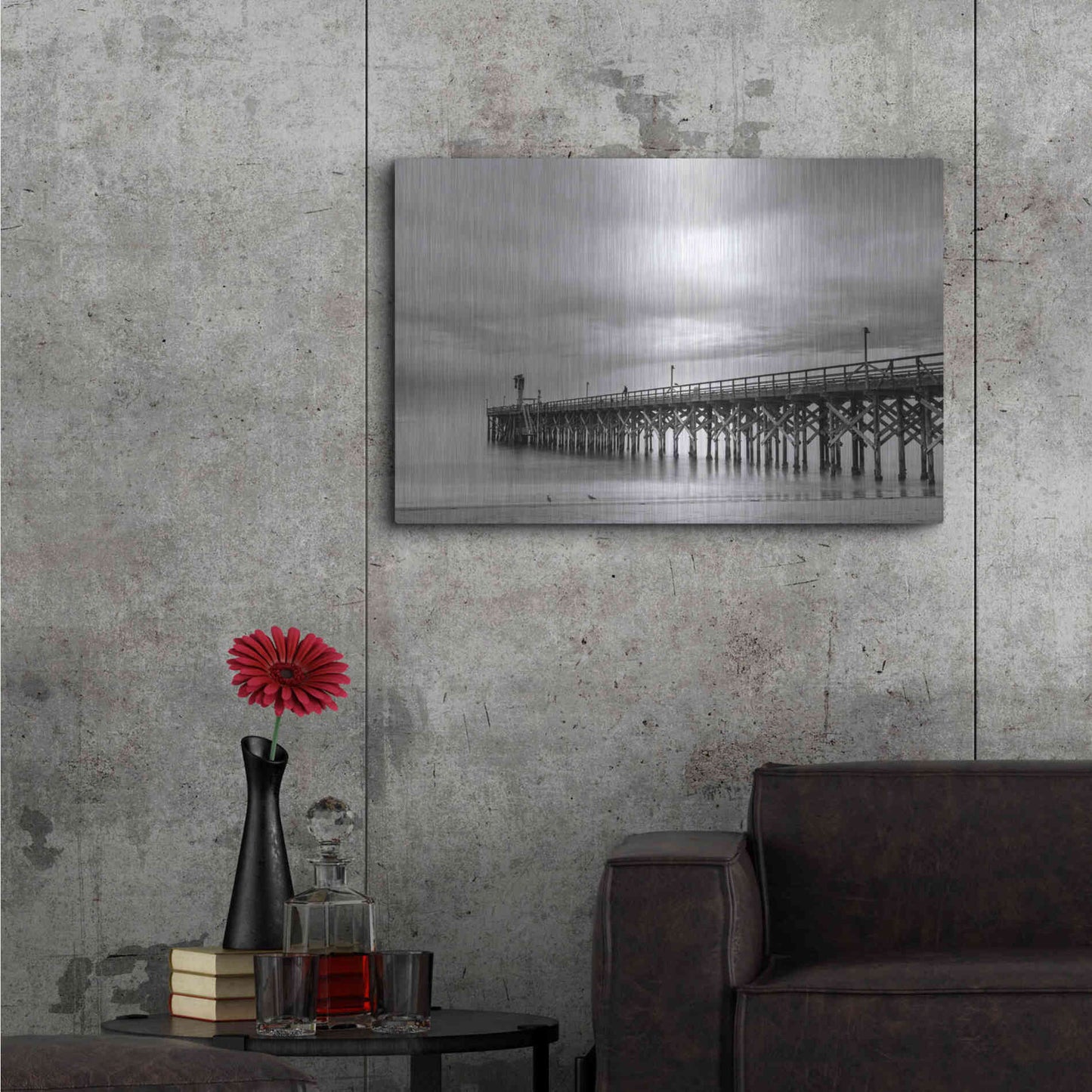 Luxe Metal Art 'Gavoita Storm Pier' by Chris Moyer, Metal Wall Art,36x24