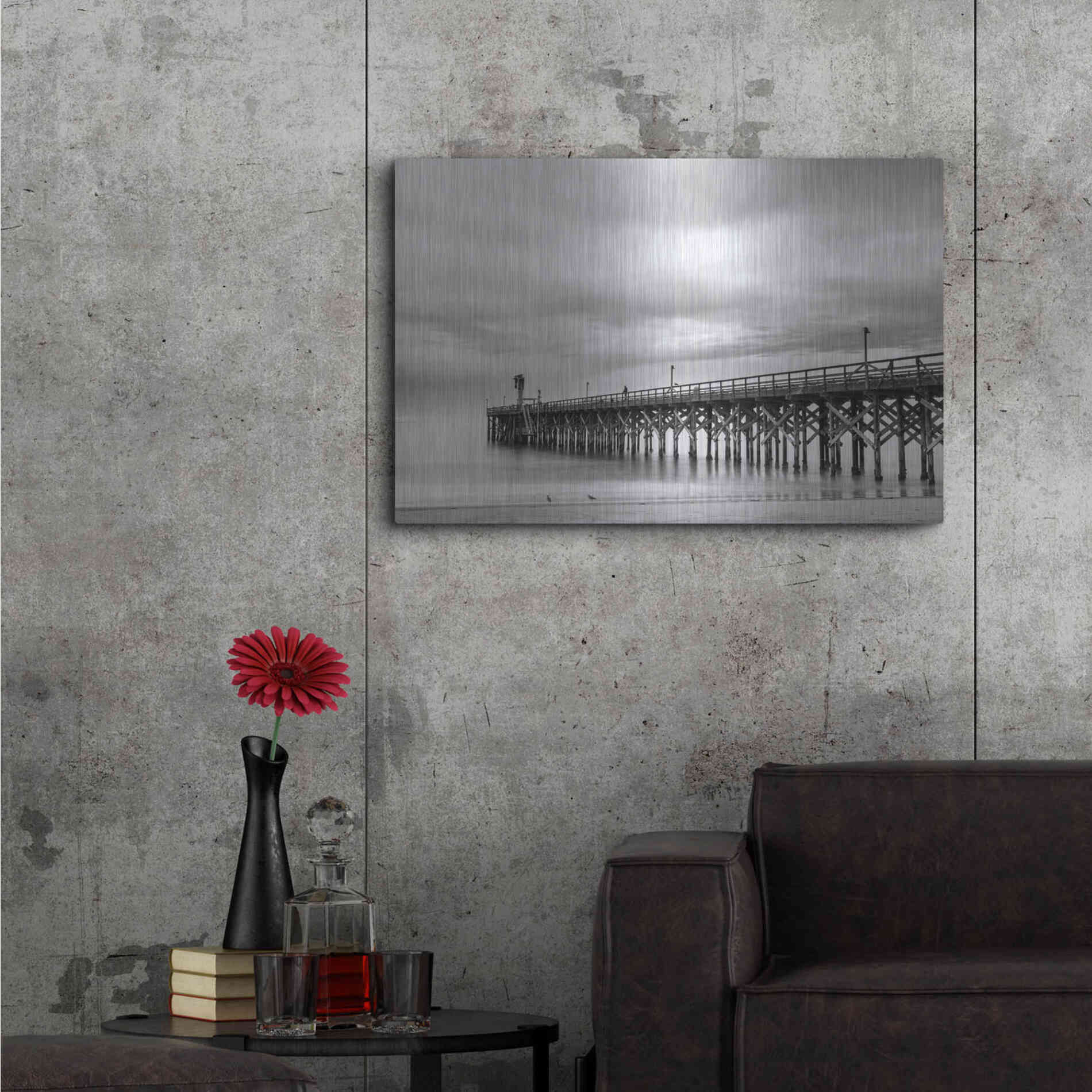 Luxe Metal Art 'Gavoita Storm Pier' by Chris Moyer, Metal Wall Art,36x24