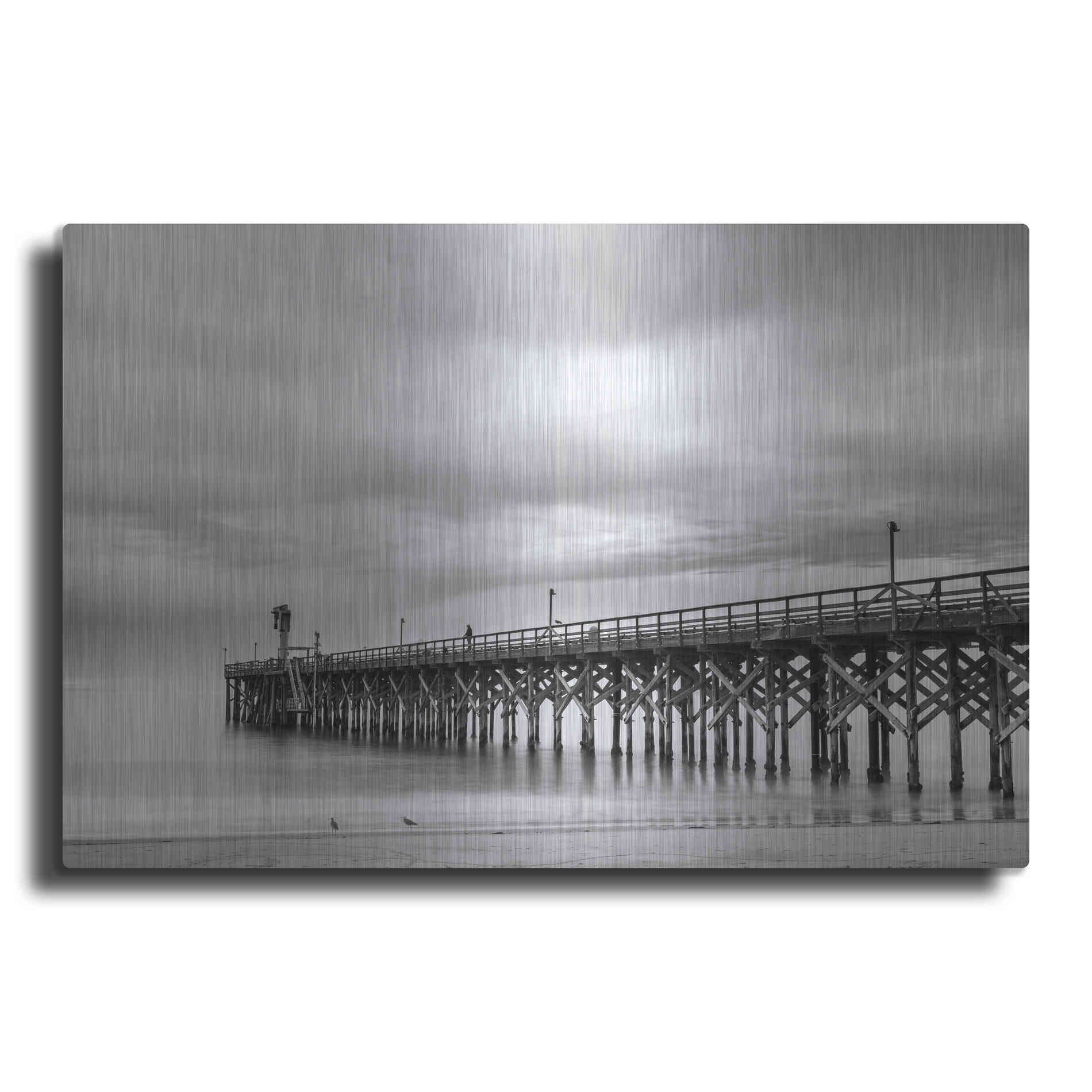 Luxe Metal Art 'Gavoita Storm Pier' by Chris Moyer, Metal Wall Art