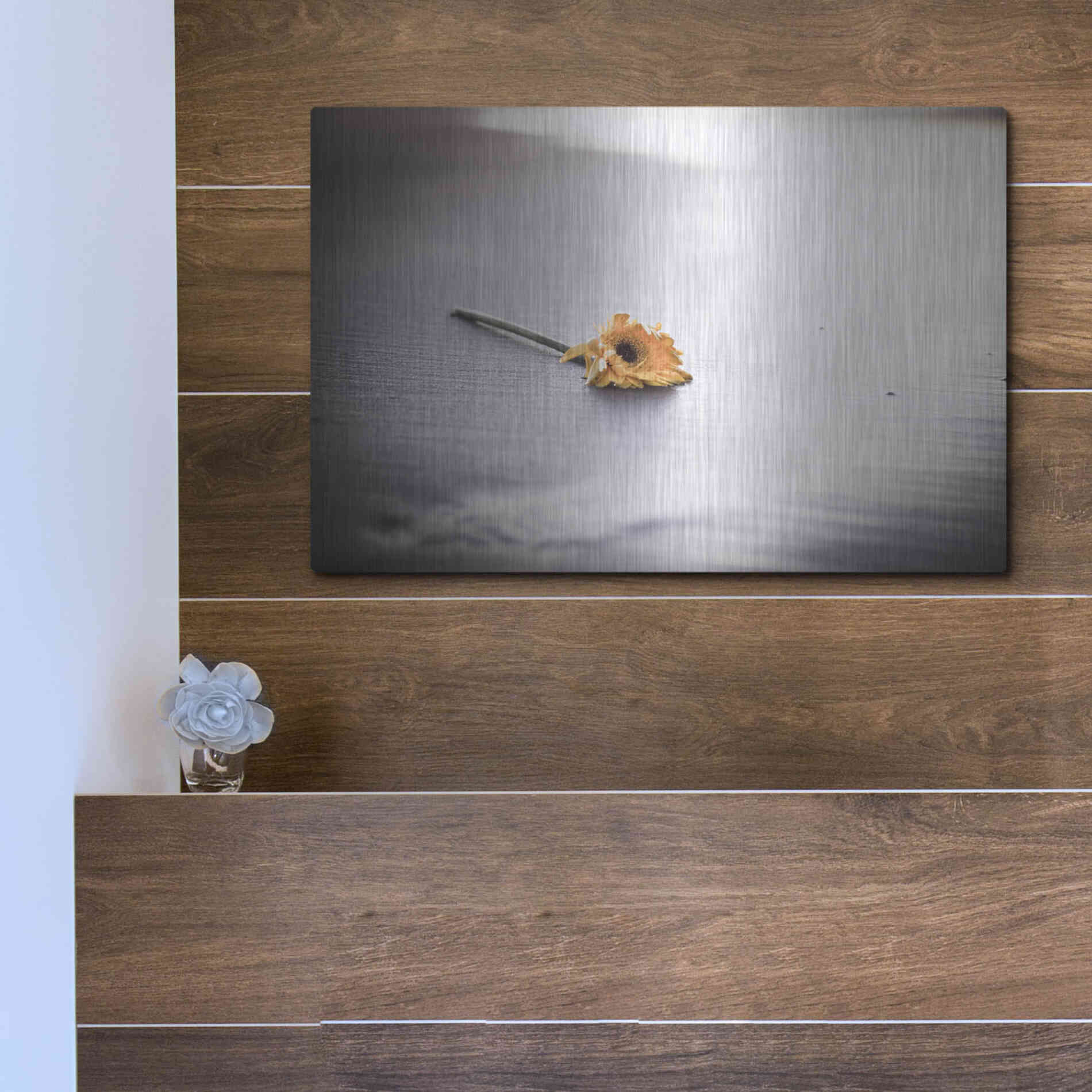 Luxe Metal Art 'Even Daisies Have Bad Days' by Chris Moyer, Metal Wall Art,16x12