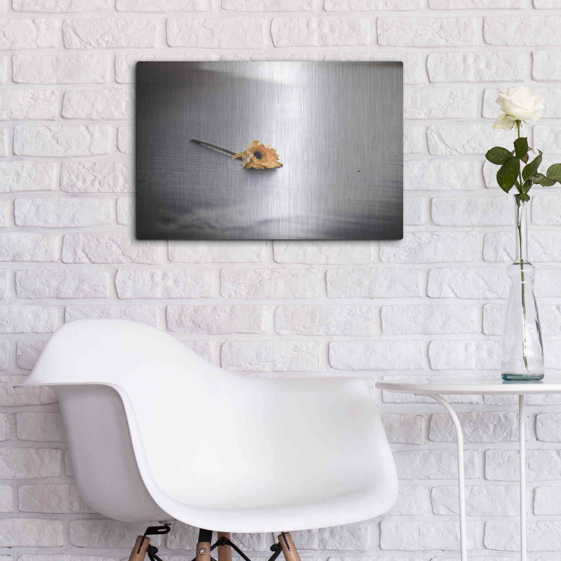 Luxe Metal Art 'Even Daisies Have Bad Days' by Chris Moyer, Metal Wall Art,24x16