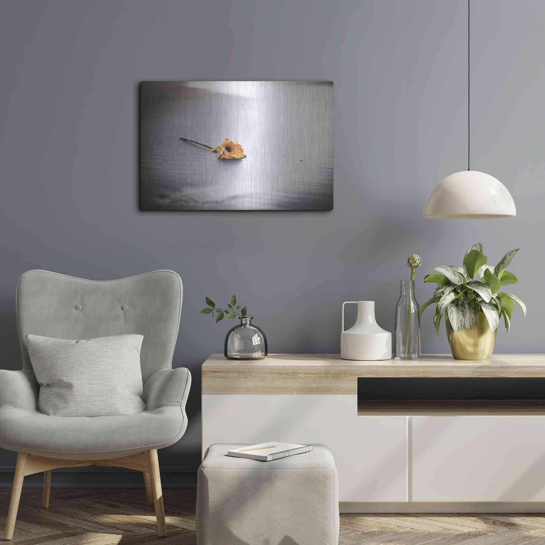 Luxe Metal Art 'Even Daisies Have Bad Days' by Chris Moyer, Metal Wall Art,24x16