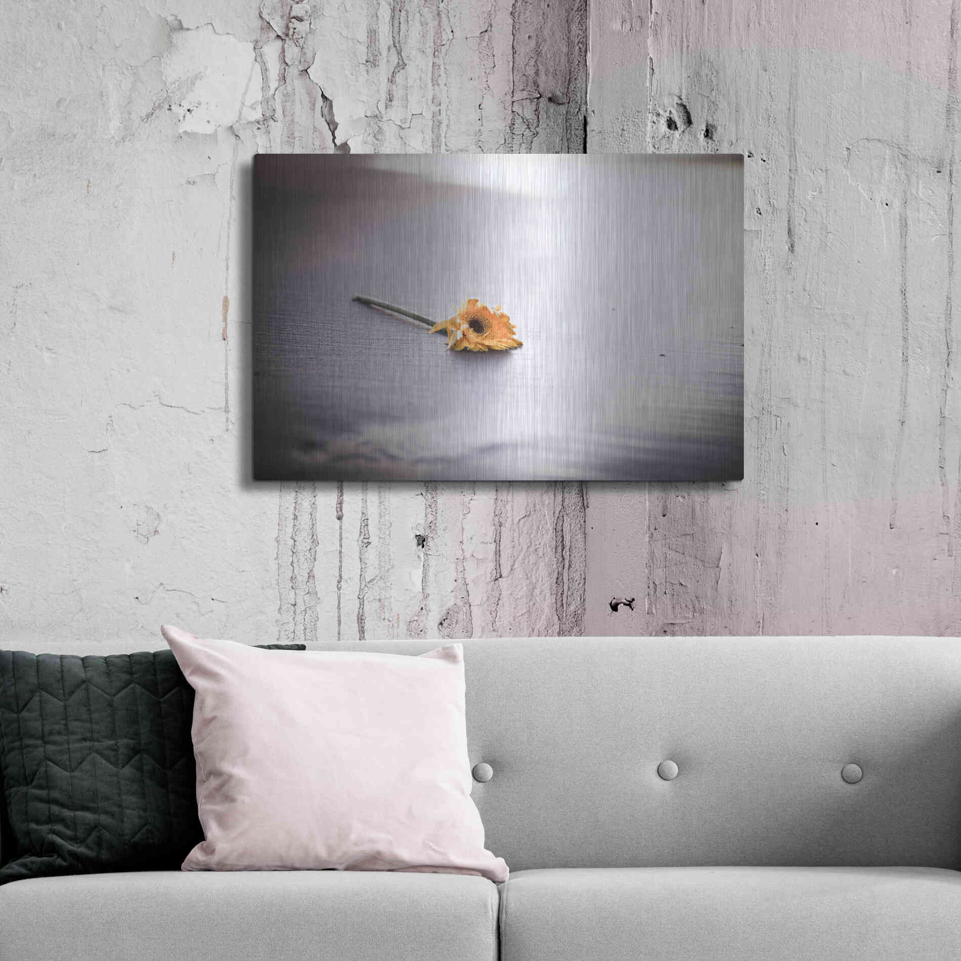 Luxe Metal Art 'Even Daisies Have Bad Days' by Chris Moyer, Metal Wall Art,36x24