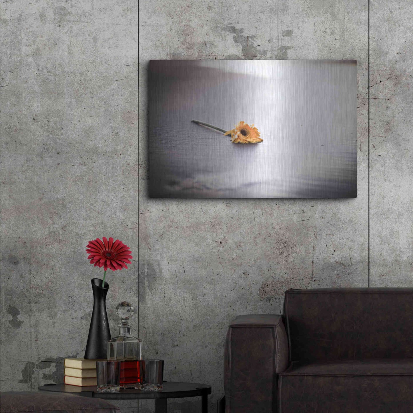 Luxe Metal Art 'Even Daisies Have Bad Days' by Chris Moyer, Metal Wall Art,36x24
