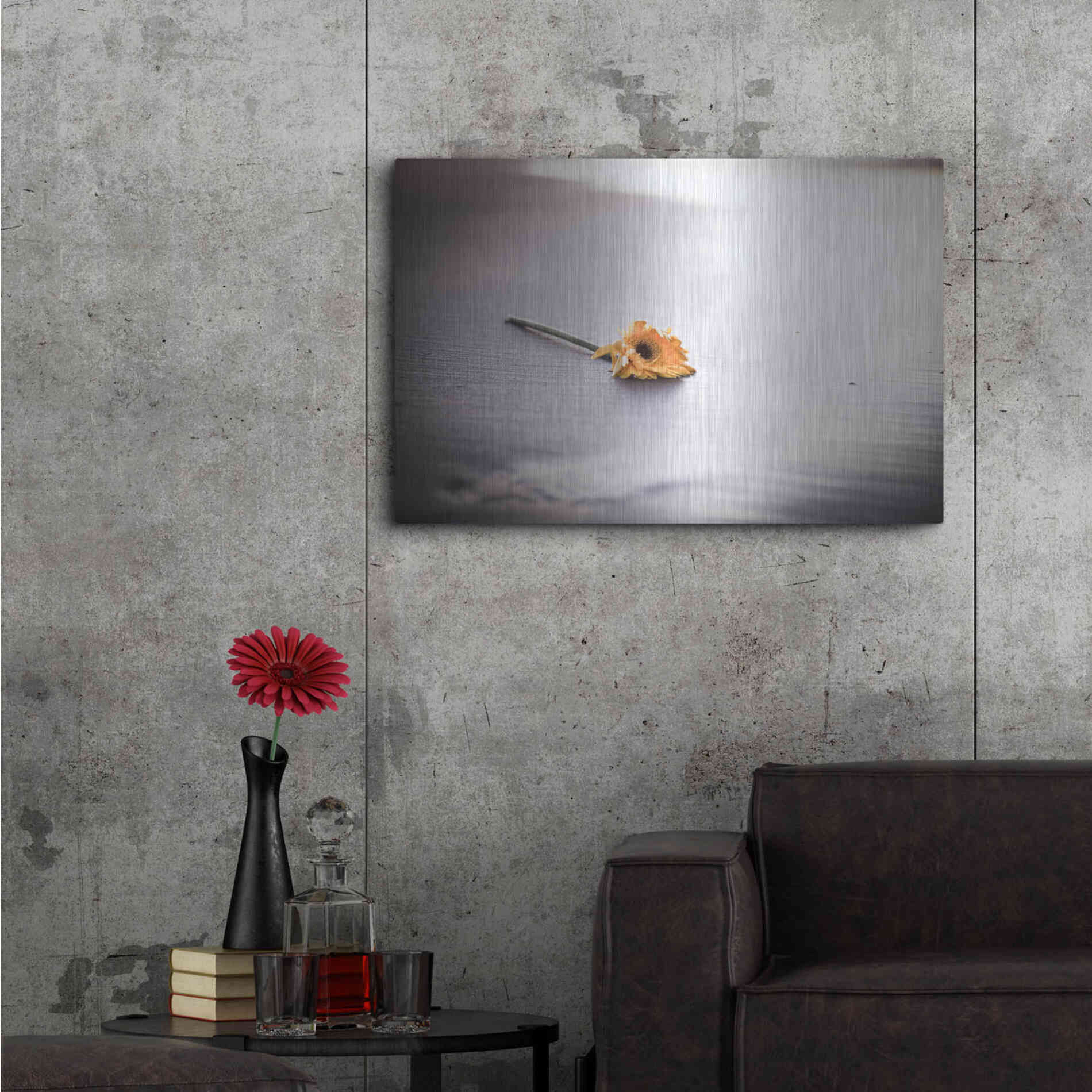Luxe Metal Art 'Even Daisies Have Bad Days' by Chris Moyer, Metal Wall Art,36x24