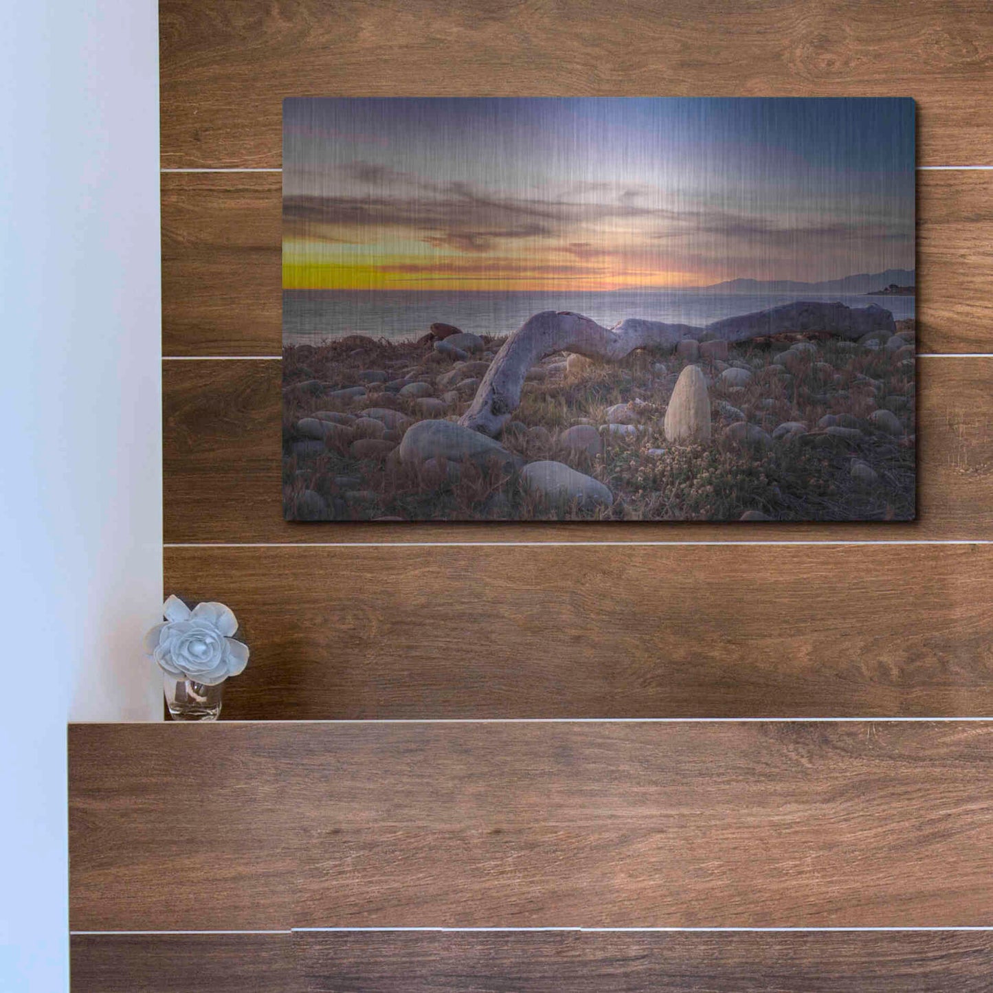 Luxe Metal Art 'Driftwood January' by Chris Moyer, Metal Wall Art,16x12