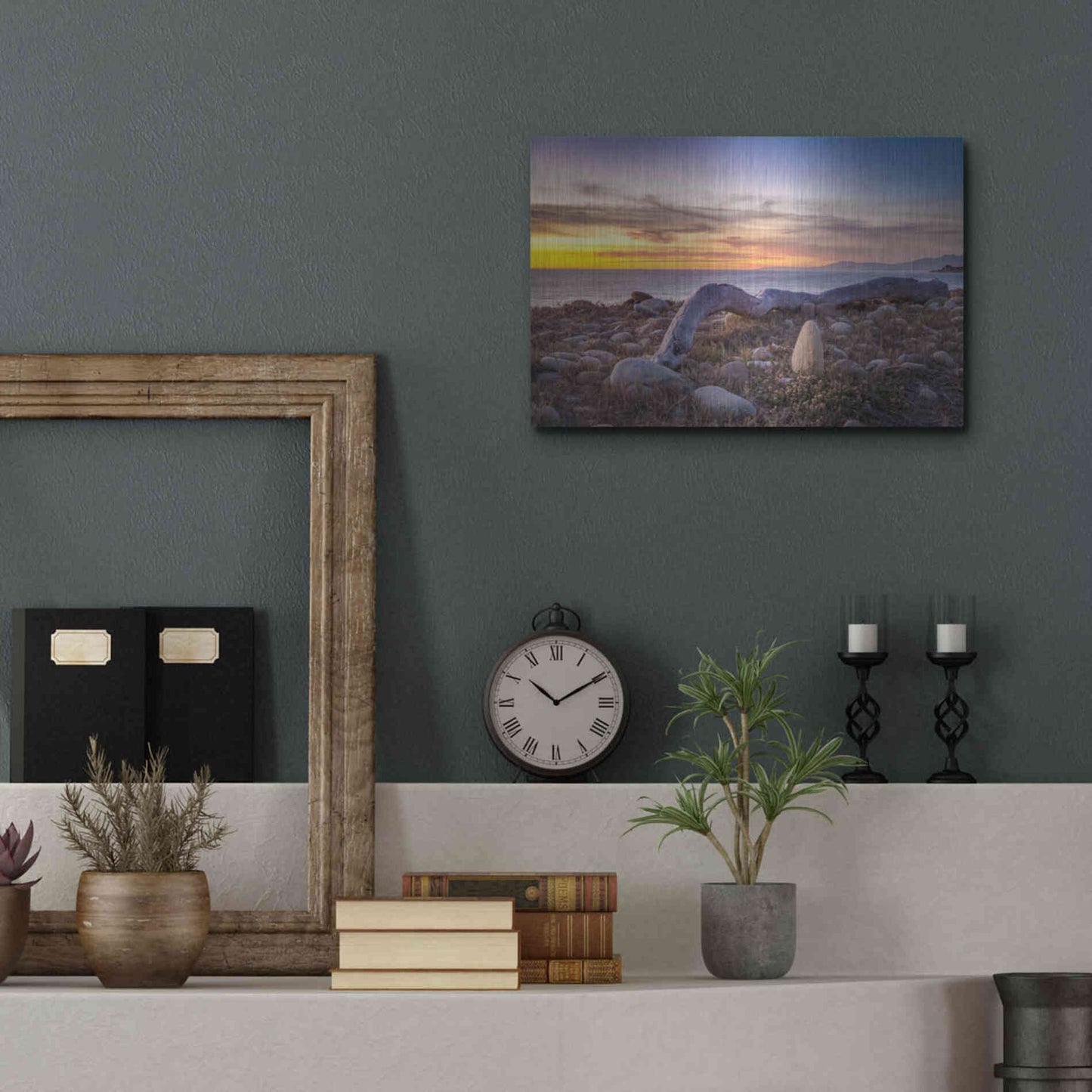 Luxe Metal Art 'Driftwood January' by Chris Moyer, Metal Wall Art,16x12