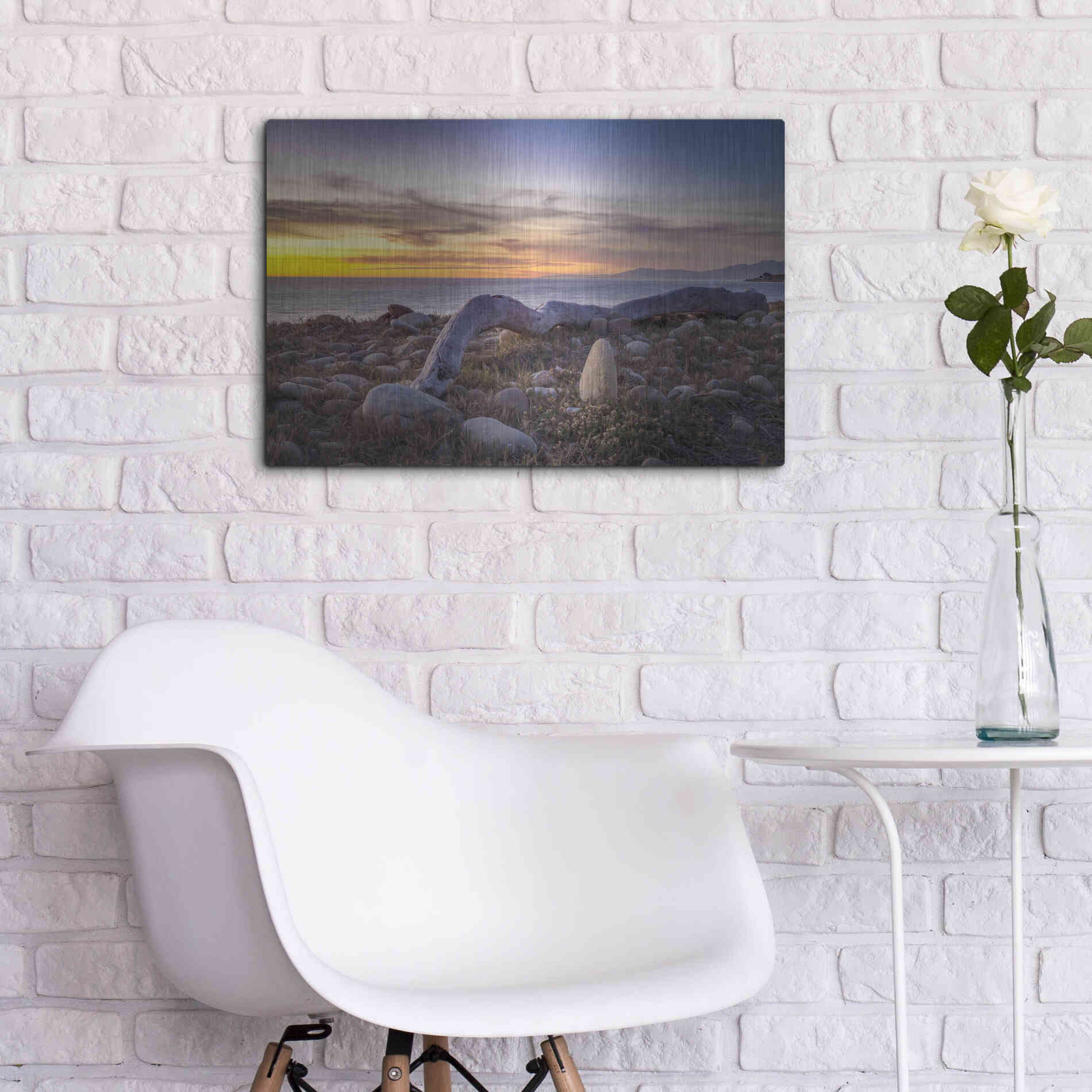 Luxe Metal Art 'Driftwood January' by Chris Moyer, Metal Wall Art,24x16