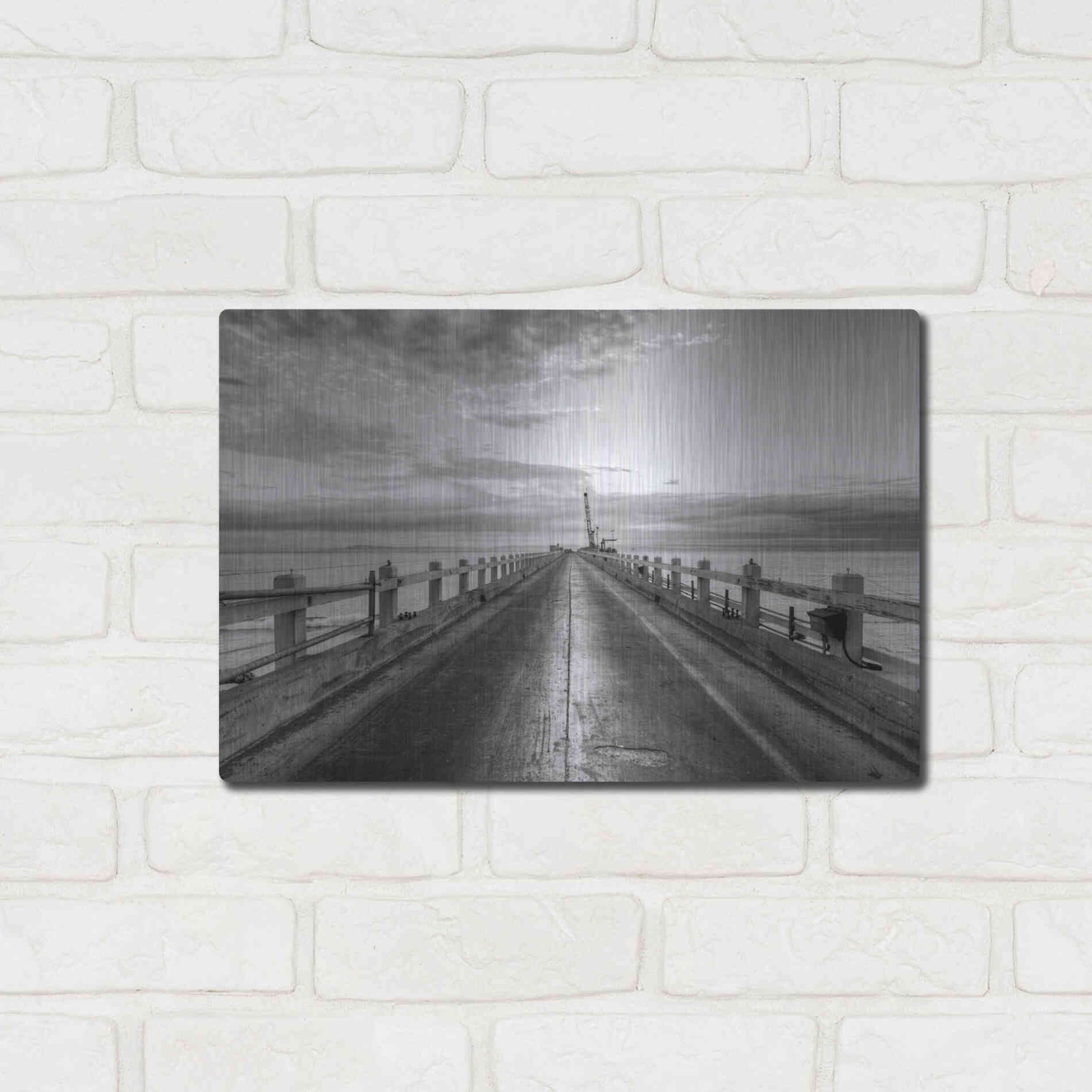 Luxe Metal Art 'Carpinteria Pier View II' by Chris Moyer, Metal Wall Art,16x12