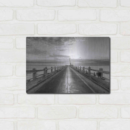 Luxe Metal Art 'Carpinteria Pier View II' by Chris Moyer, Metal Wall Art,16x12