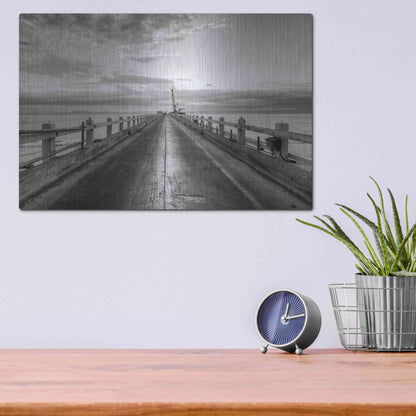 Luxe Metal Art 'Carpinteria Pier View II' by Chris Moyer, Metal Wall Art,16x12