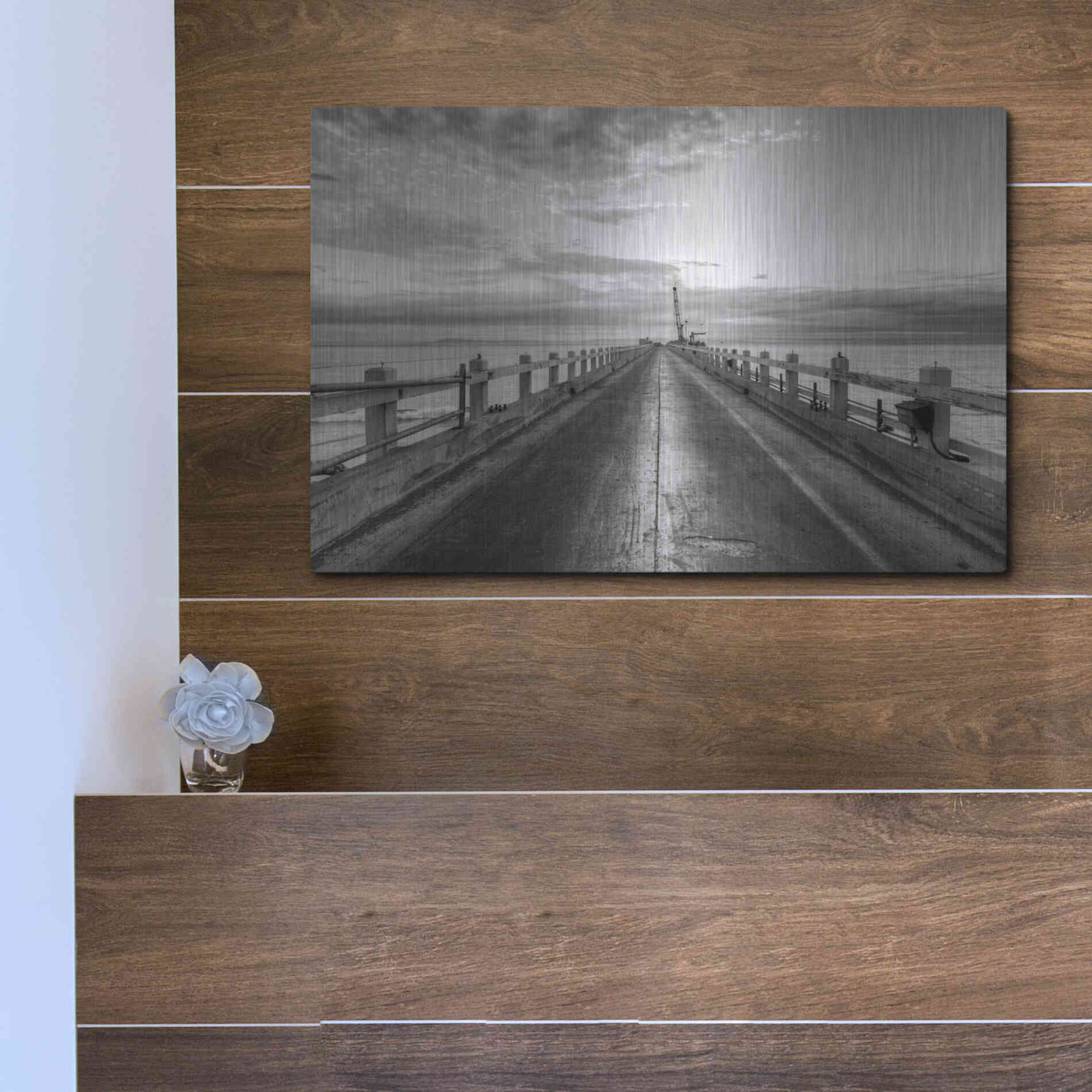 Luxe Metal Art 'Carpinteria Pier View II' by Chris Moyer, Metal Wall Art,16x12