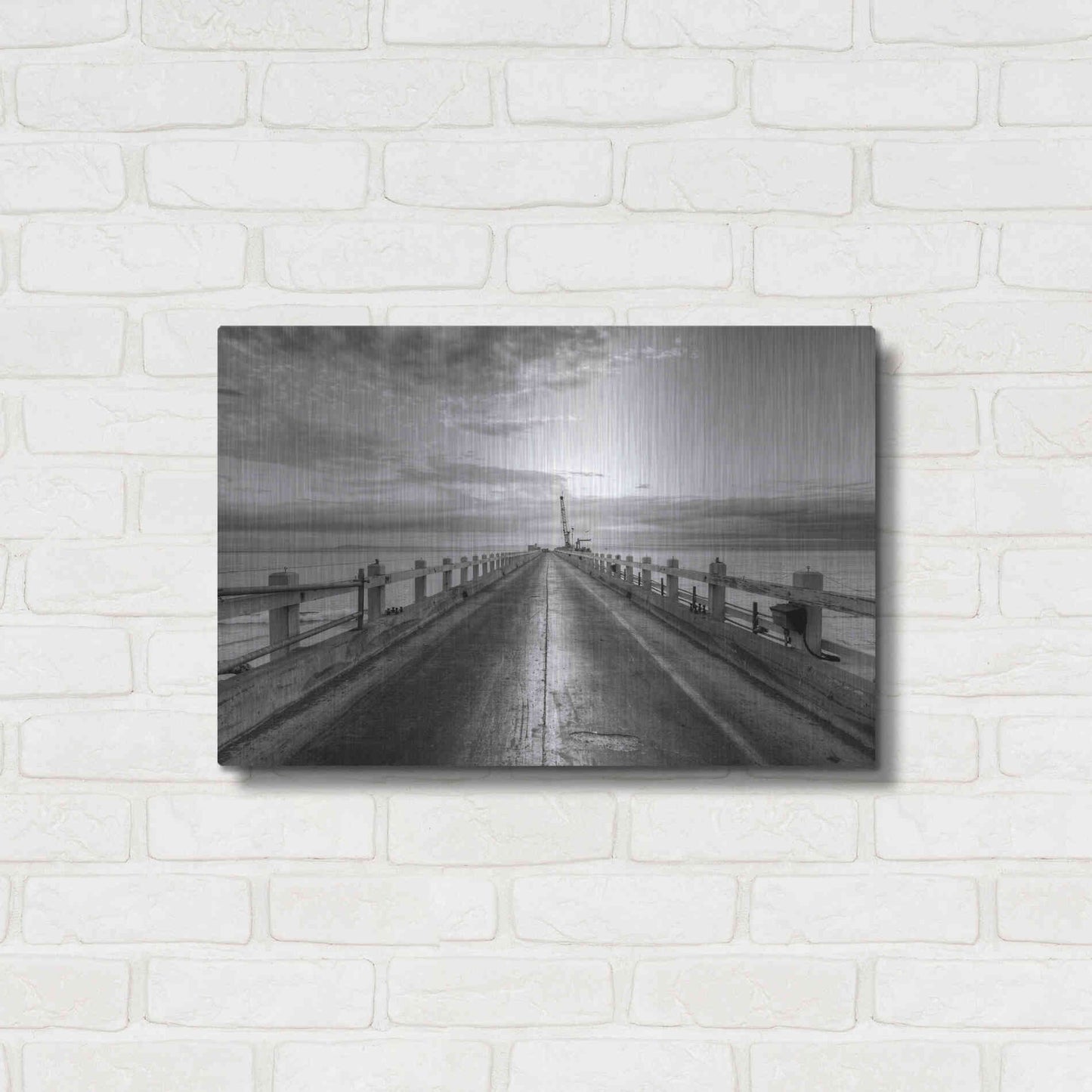 Luxe Metal Art 'Carpinteria Pier View II' by Chris Moyer, Metal Wall Art,24x16