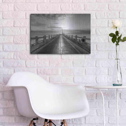 Luxe Metal Art 'Carpinteria Pier View II' by Chris Moyer, Metal Wall Art,24x16