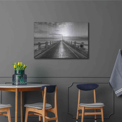 Luxe Metal Art 'Carpinteria Pier View II' by Chris Moyer, Metal Wall Art,36x24