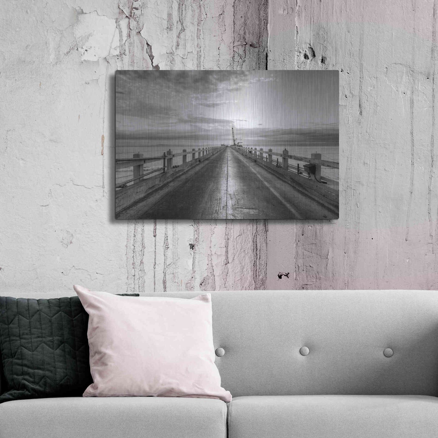 Luxe Metal Art 'Carpinteria Pier View II' by Chris Moyer, Metal Wall Art,36x24