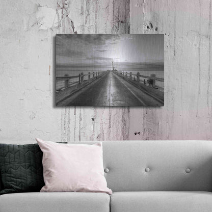 Luxe Metal Art 'Carpinteria Pier View II' by Chris Moyer, Metal Wall Art,36x24
