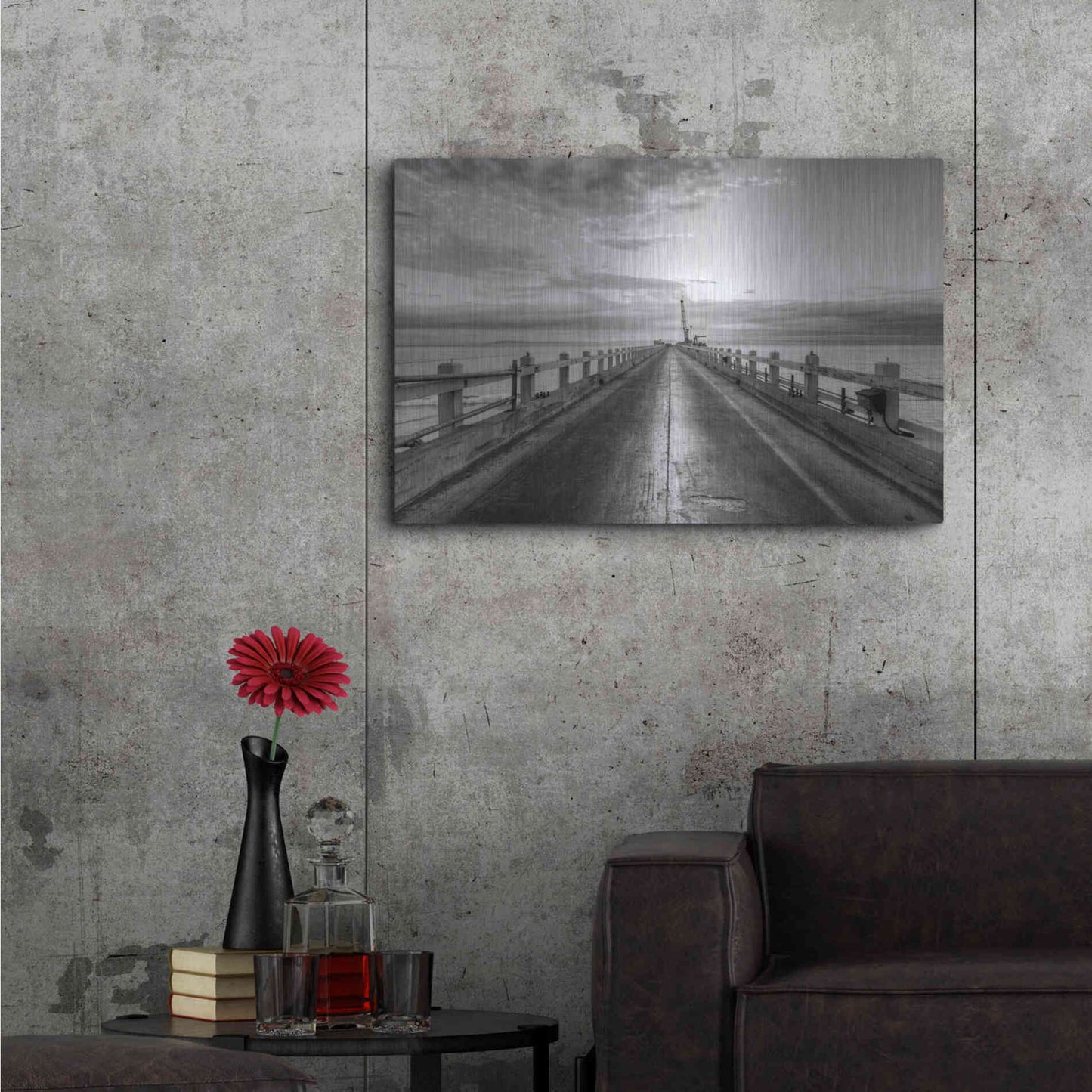 Luxe Metal Art 'Carpinteria Pier View II' by Chris Moyer, Metal Wall Art,36x24