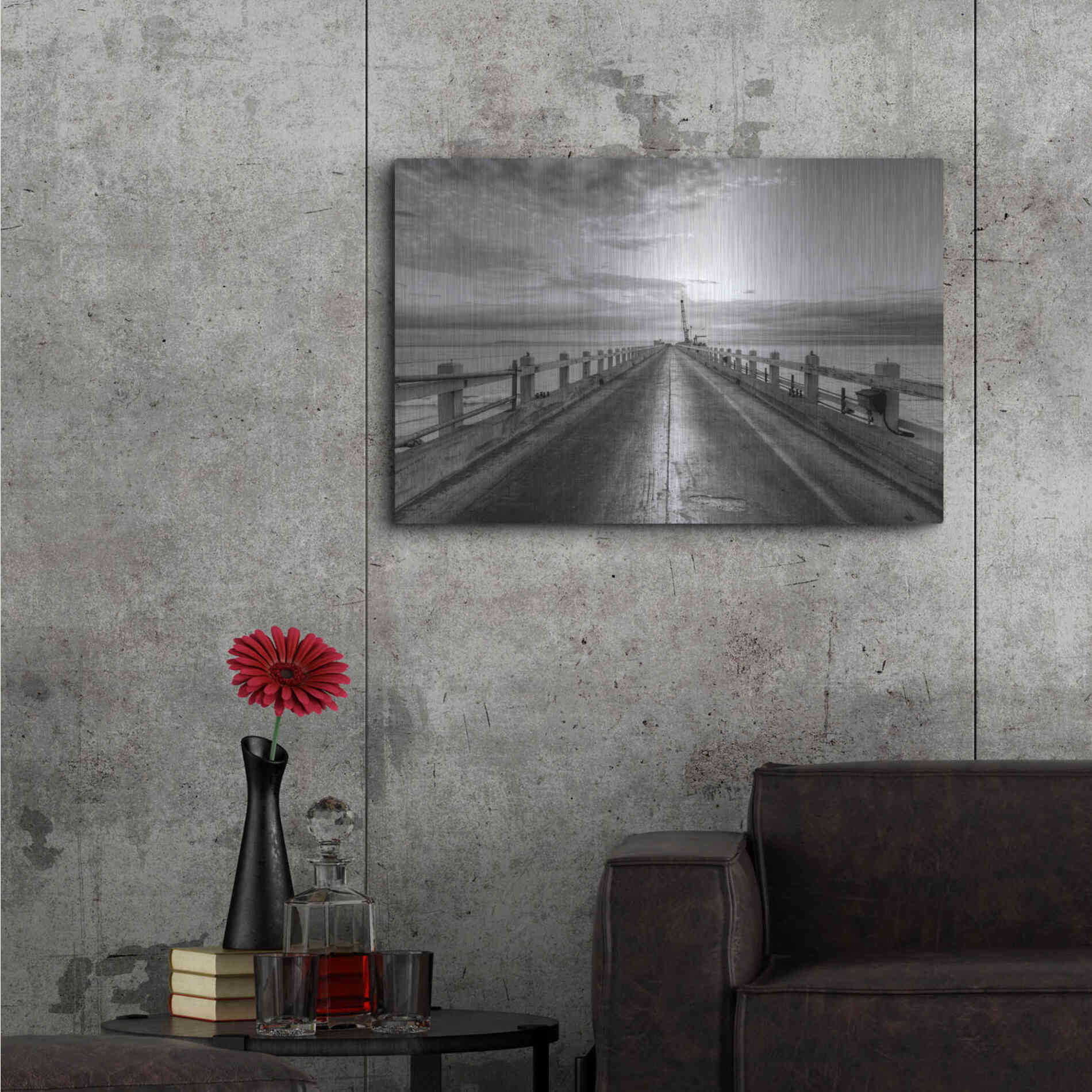 Luxe Metal Art 'Carpinteria Pier View II' by Chris Moyer, Metal Wall Art,36x24