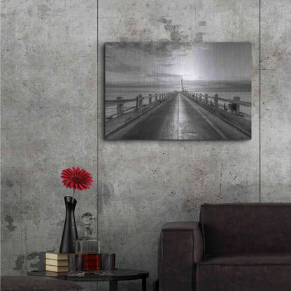 Luxe Metal Art 'Carpinteria Pier View II' by Chris Moyer, Metal Wall Art,36x24