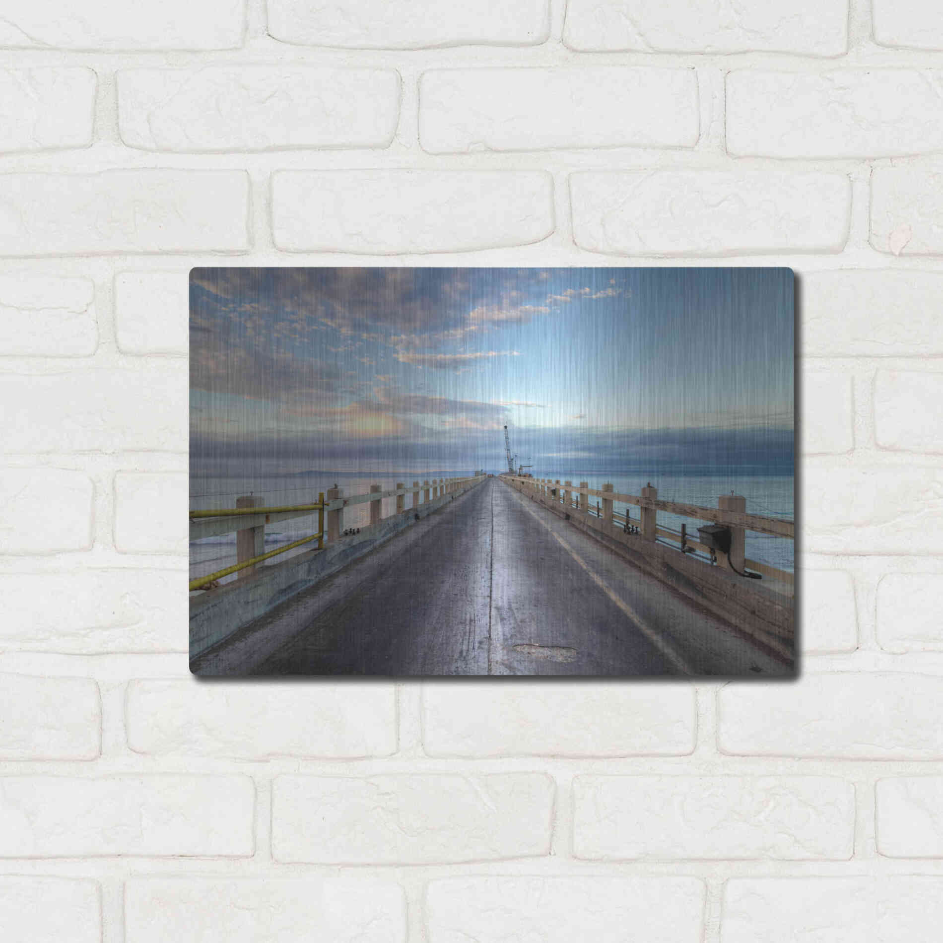 Luxe Metal Art 'Carpinteria Pier View I' by Chris Moyer, Metal Wall Art,16x12