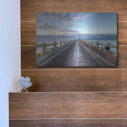 Luxe Metal Art 'Carpinteria Pier View I' by Chris Moyer, Metal Wall Art,16x12