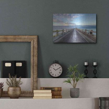 Luxe Metal Art 'Carpinteria Pier View I' by Chris Moyer, Metal Wall Art,16x12