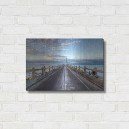 Luxe Metal Art 'Carpinteria Pier View I' by Chris Moyer, Metal Wall Art,24x16