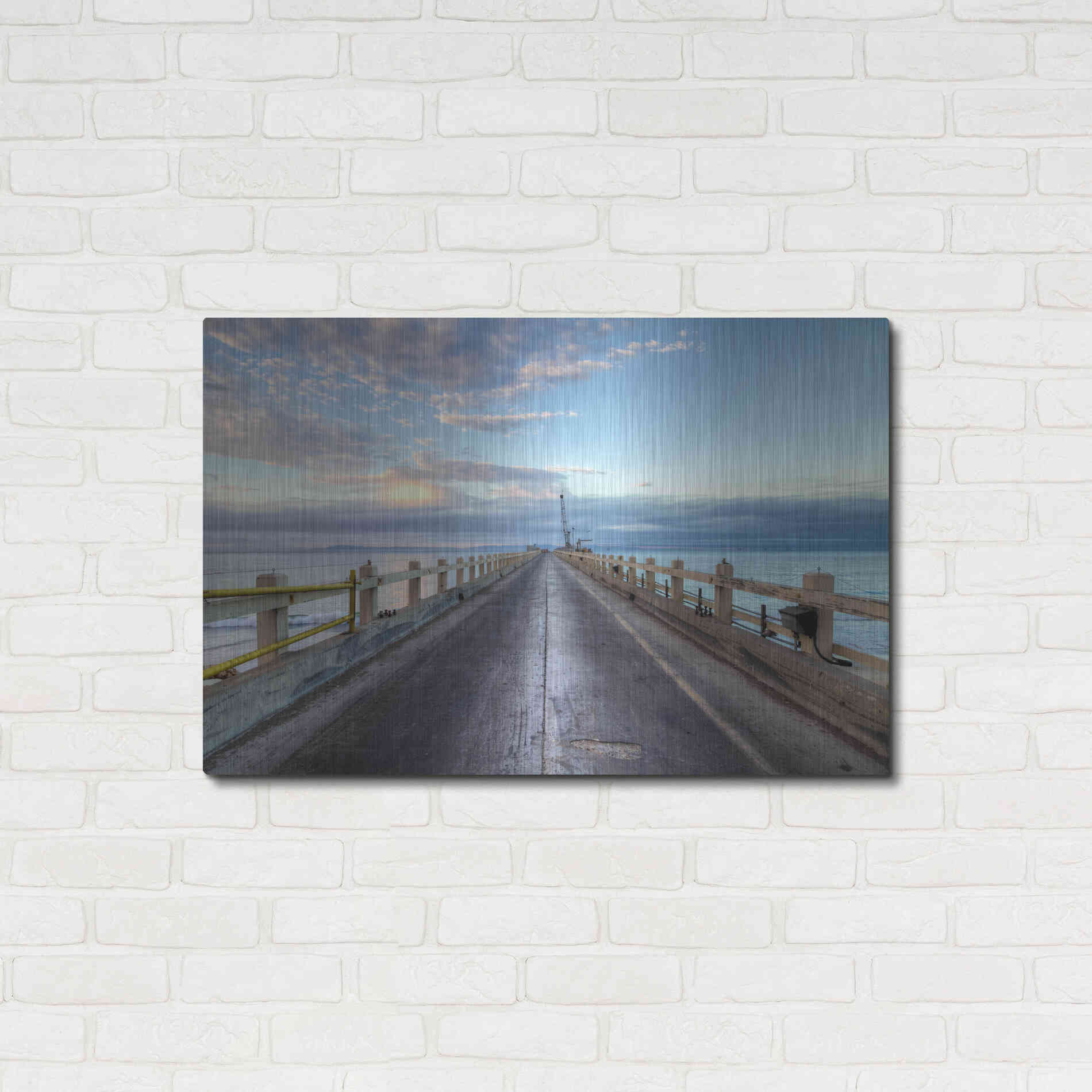 Luxe Metal Art 'Carpinteria Pier View I' by Chris Moyer, Metal Wall Art,36x24