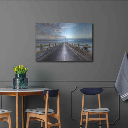 Luxe Metal Art 'Carpinteria Pier View I' by Chris Moyer, Metal Wall Art,36x24